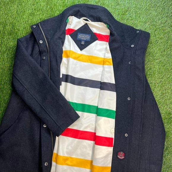 Pendleton Women's Jacket Coat Dark Heather Gray Wool Blend Full Zip L - Picture 2 of 7